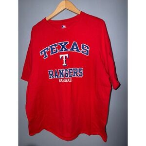 MLB Texas Rangers Baseball T-Shirt Mens 2XL Red Short Sleeve Graphic Tee